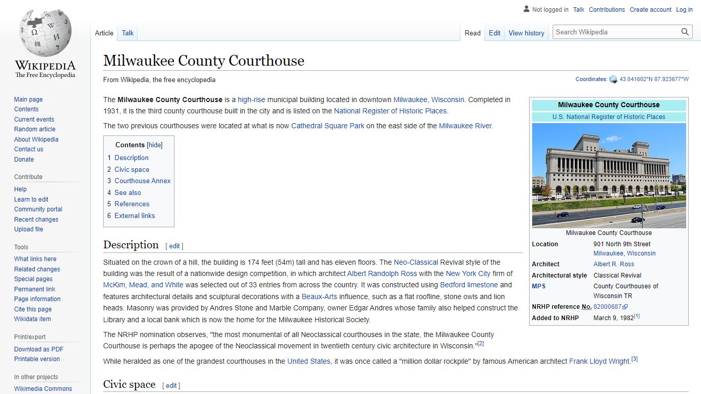 Milwaukee County Courthouse - Wikipedia